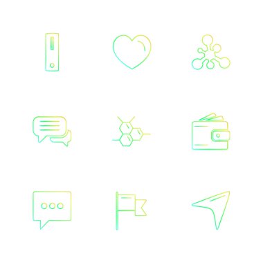 çeşitli tema app simgeler, vektör çizimler set