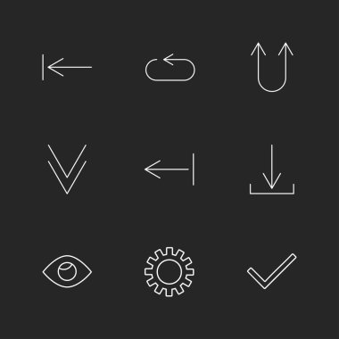 oklar yön işaretçiler yaratıcı simgeler ayarla, düz özel koleksiyon vektör