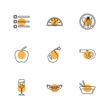 çeşitli tema app simgeler, vektör çizimler set