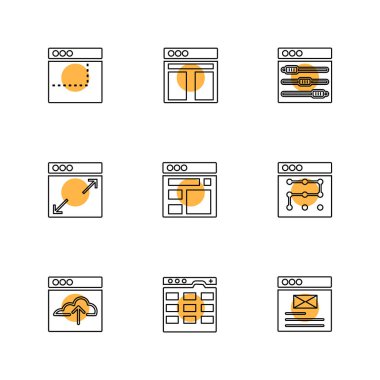 çeşitli tema app simgeler, vektör çizimler set