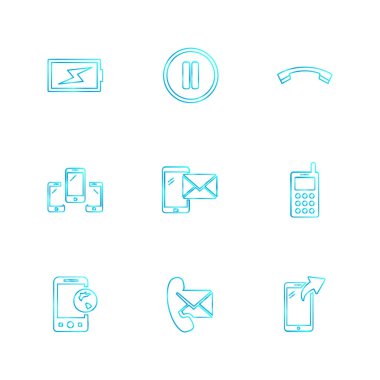 Beyaz arka plan üzerinde renkli minimalist düz vektör app simgeleri