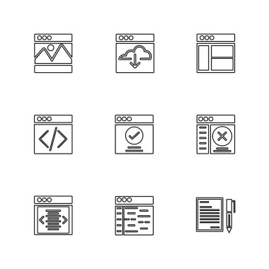 çeşitli tema app simgeler, vektör çizimler set