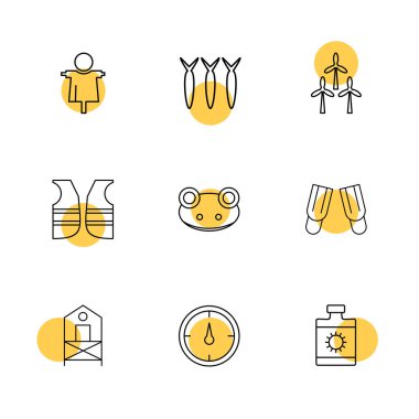 Beyaz arka plan üzerinde izole çeşitli tema app simge kümesi