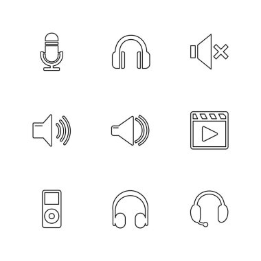 çeşitli tema app simgeler, vektör çizimler set