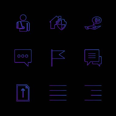 siyah arka plan üzerine çeşitli tema app simgelerin ayarlamak