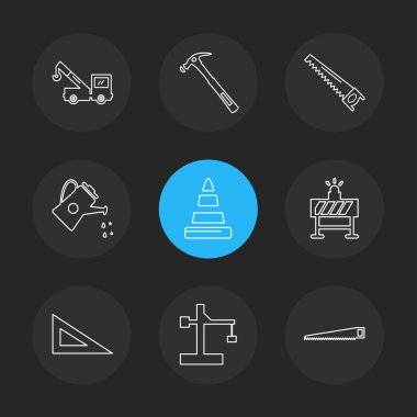 farklı minimalist düz vektör app simgeler siyah arka plan üzerine