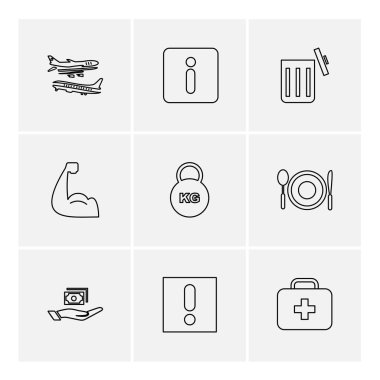 çeşitli tema app simgeler, vektör çizimler set