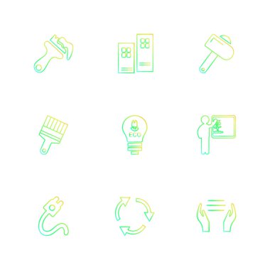 çeşitli tema app simgeler, vektör çizimler set