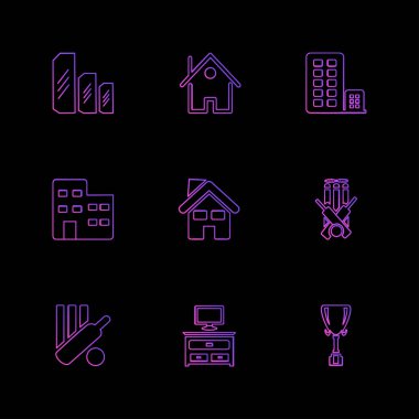 siyah arka plan, vektör çizim üzerinde Web sitesi simgeleri