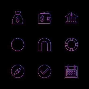 siyah arka plan, vektör çizim üzerinde Web sitesi simgeleri