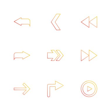 oklar yön işaretçiler yaratıcı simgeler ayarla, düz özel koleksiyon vektör