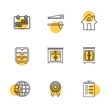 çeşitli tema app simgeler, vektör çizimler set