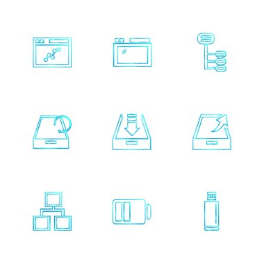 çeşitli tema app simgeler, vektör çizimler set