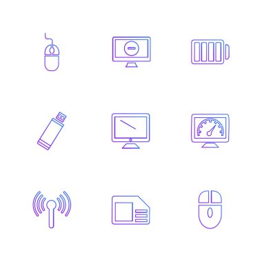 çeşitli tema app simgeler, vektör çizimler set