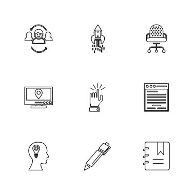 minimalist düz vektör app simgeleri beyaz arka plan üzerinde 