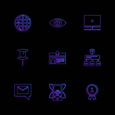 çeşitli tema app simgeler, vektör çizimler set