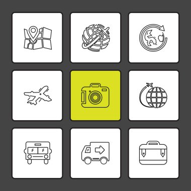 çeşitli tema app simgeler, vektör çizimler set