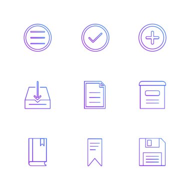 çeşitli tema app simgeler, vektör çizimler set