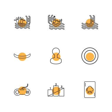 çeşitli tema app simgeler, vektör çizimler set