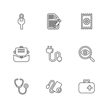 çeşitli tema app simgeler, vektör çizimler set