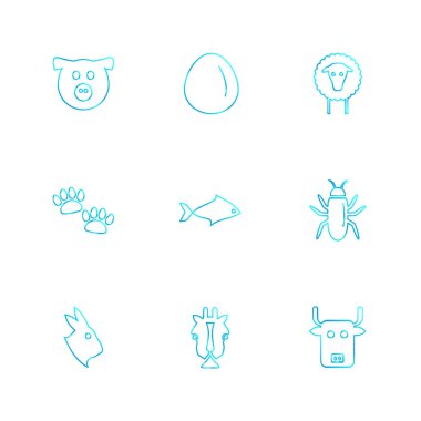 çeşitli tema app simgeler, vektör çizimler set