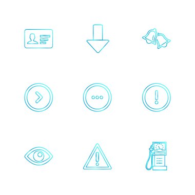 çeşitli tema app simgeler, vektör çizimler set