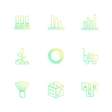 Beyaz arka plan üzerinde farklı minimalist düz vektör app simgeleri