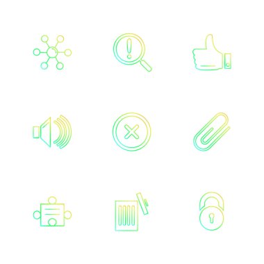 çeşitli tema app simgeler, vektör çizimler set