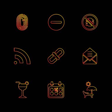 çeşitli tema app simgeler, vektör çizimler set