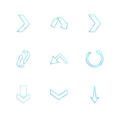 oklar yön işaretçiler yaratıcı simgeler ayarla, düz özel koleksiyon vektör