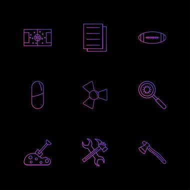 çeşitli tema app simgeler, vektör çizimler set