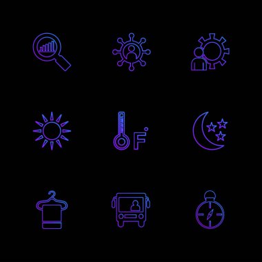 çeşitli tema app simgeler, vektör çizimler set