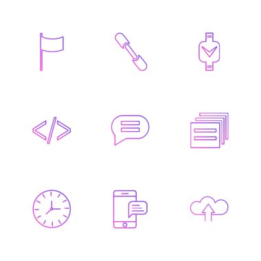 çeşitli tema app simgeler, vektör çizimler set