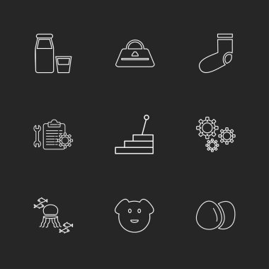 siyah arka plan üzerine çeşitli tema app simgelerin ayarlamak