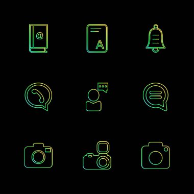 çeşitli tema app simgeler, vektör çizimler set