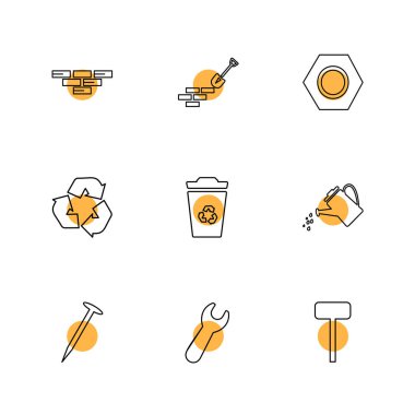 çeşitli tema app simgeler, vektör çizimler set