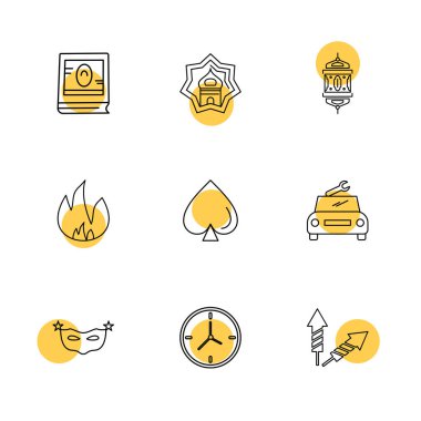 çeşitli tema app simgeler, vektör çizimler set