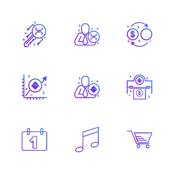 Colección Vectorial Iconos Diseño Plano Creativo Negocios — Vector de stock