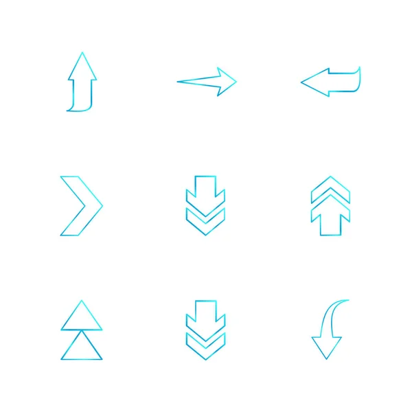 Arrows Directions Pointers Creative Icons Set Vector Design Flat Collection — Stock Vector