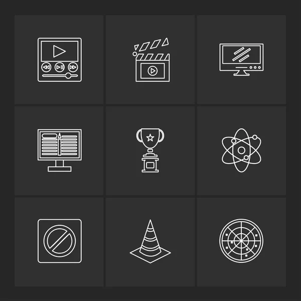 Conjunto Varios Iconos Aplicaciones Tema Ilustraciones Vectores — Vector de stock