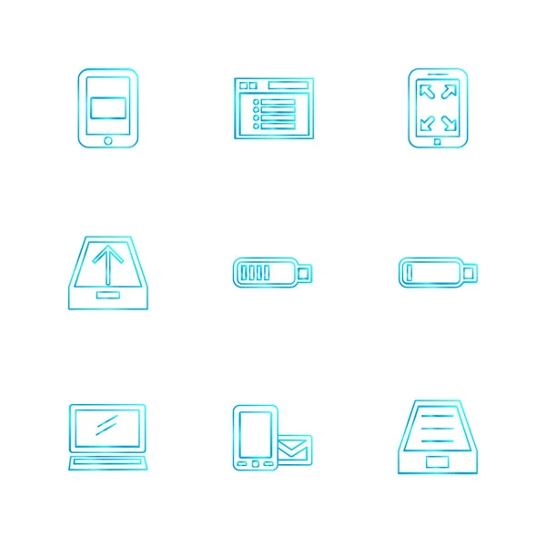 白い背景に分離された様々 なテーマ アプリ アイコンのセット — ストックベクタ
