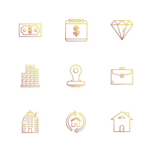 Iconos Aplicación Vectores Planos Minimalistas Aislados Sobre Fondo Blanco — Vector de stock