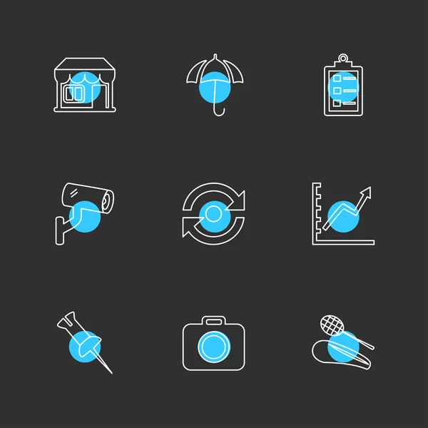 Set Van Verschillende Thema App Pictogrammen Vectorillustraties — Stockvector