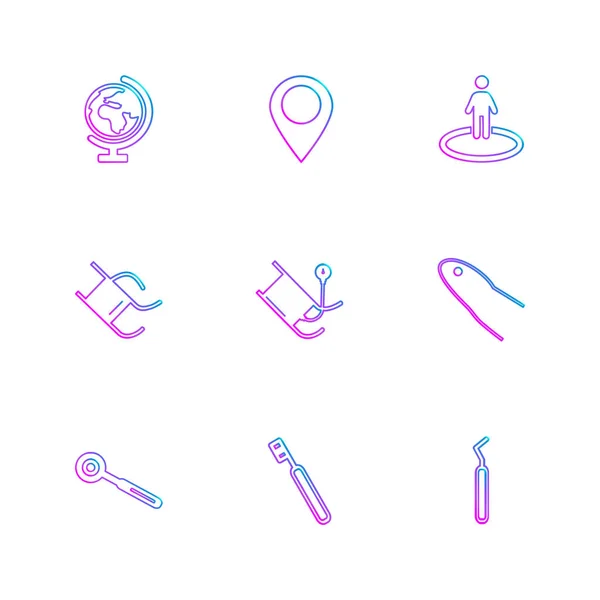 Conjunto Varios Iconos Aplicaciones Tema Ilustraciones Vectores — Vector de stock
