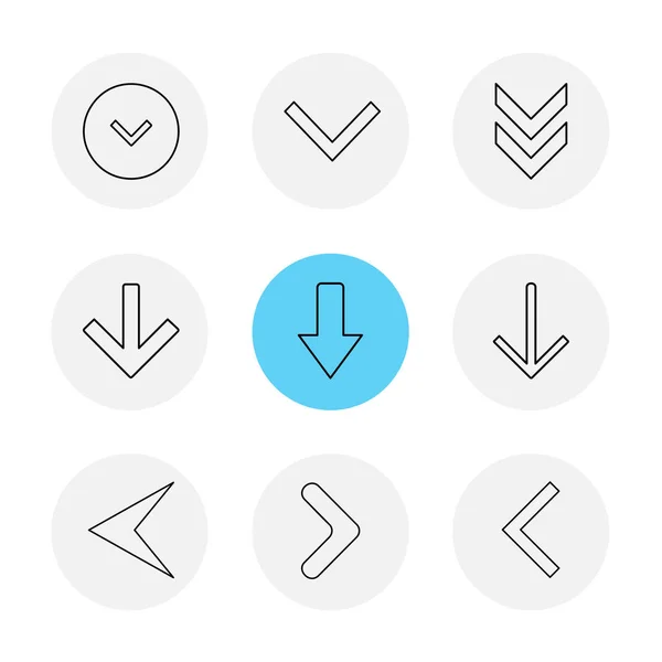 Arrows Directions Pointers Creative Icons Set Vector Design Flat Collection — Stock Vector