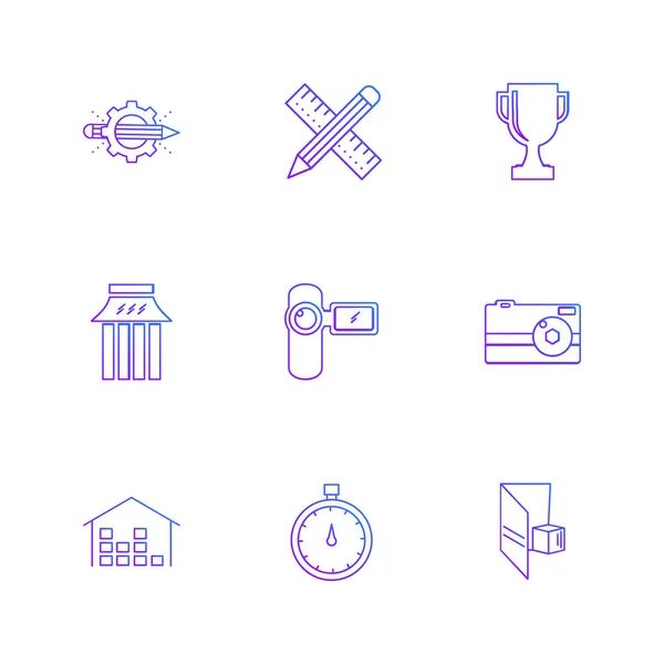 Set Verschiedener Theme App Symbole Isoliert Auf Weißem Hintergrund — Stockvektor