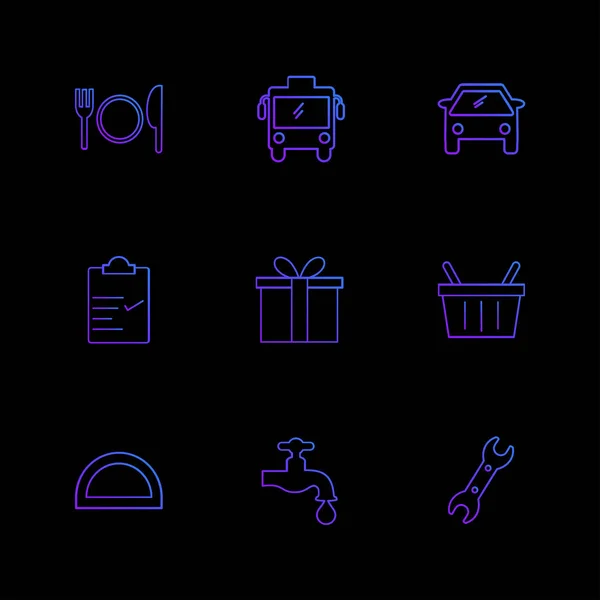 Conjunto Varios Iconos Aplicaciones Tema Ilustraciones Vectores — Vector de stock