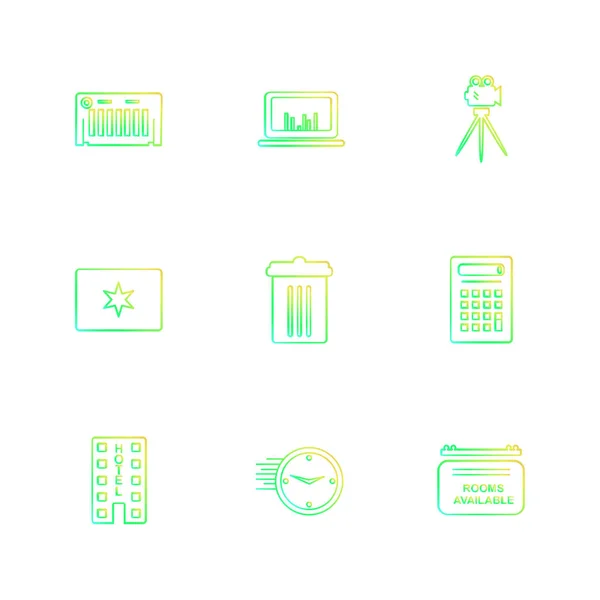 Set Varie Icone Delle App Tema Illustrazioni Vettoriali — Vettoriale Stock