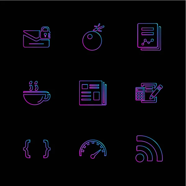 Σετ Διάφορα Εικονίδια App Θέμα Εικονογραφήσεις Φορέα — Διανυσματικό Αρχείο