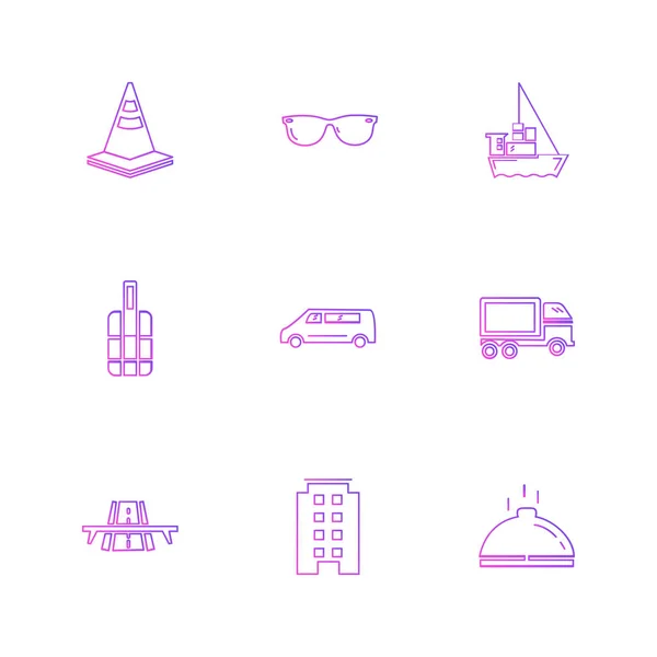 Iconos Aplicación Vectores Planos Minimalistas Aislados Sobre Fondo Blanco — Vector de stock